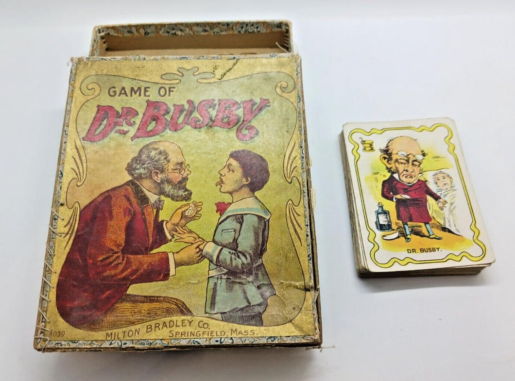 1909 Game of Dr. Busby Card Game by Milton Bardley Co. Springfield, Mass.