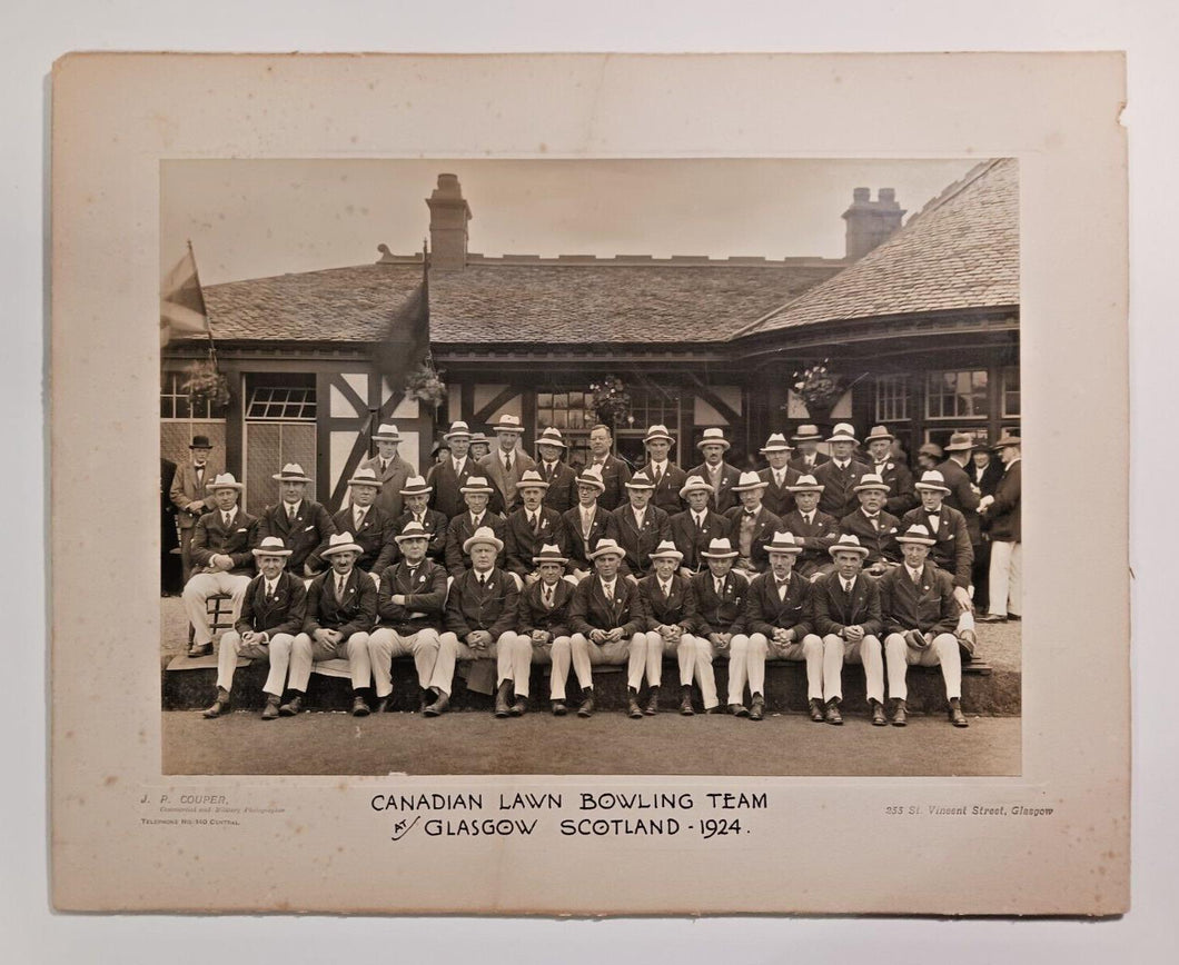 1924 Canadian Lawn Bowling Team at Glasgow Scotland Team Photo