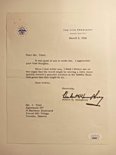 Load image into Gallery viewer, 1968 Vice President Hubert H. Humphrey Signed Letter with JSA COA
