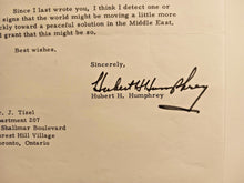 Load image into Gallery viewer, 1968 Vice President Hubert H. Humphrey Signed Letter with JSA COA
