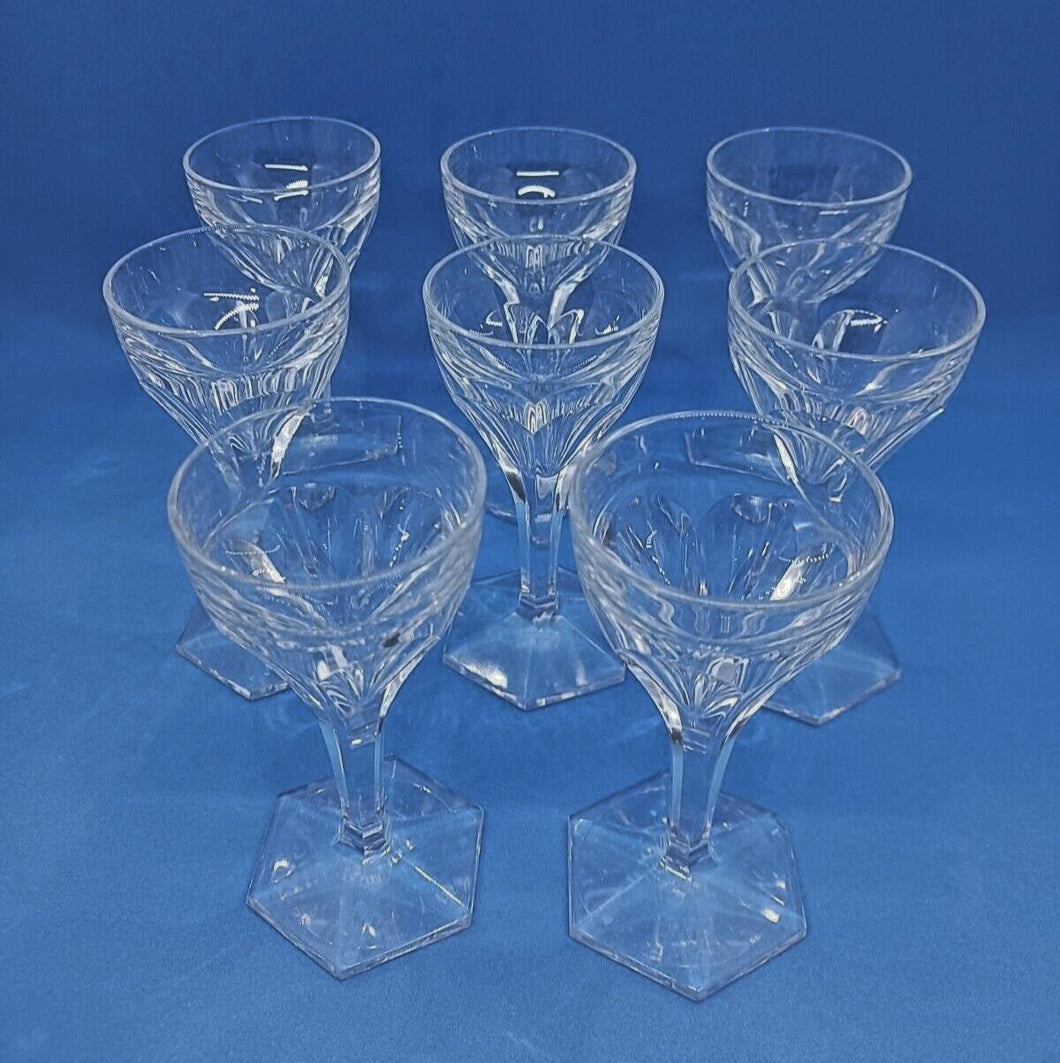 Set of 8 Glasses - Val Saint Lambert - Legagneux (1 3/4