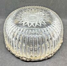 Load image into Gallery viewer, Sterling Rim Cut Crystal Bowl 9 in x 4 in
