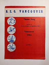 Load image into Gallery viewer, 1954 British Empire Games Vancouver Song Sheet
