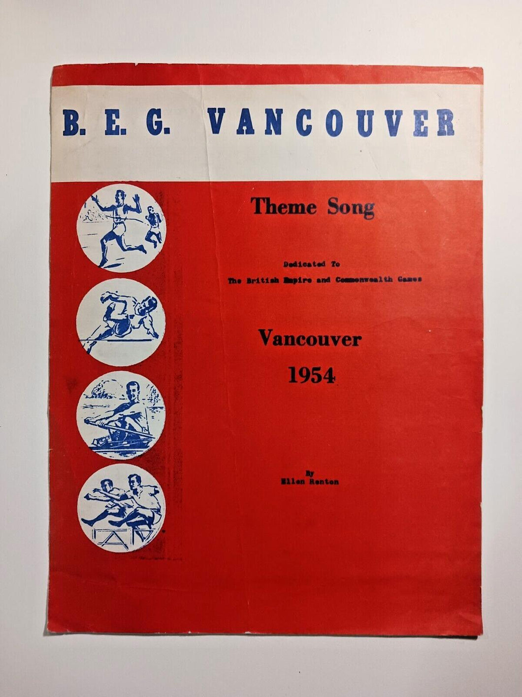 1954 British Empire Games Vancouver Song Sheet