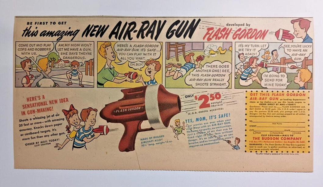 1948 Flash Gordon Ray Run Ad (Budson & Co) - Newspaper cutout 14 1/2