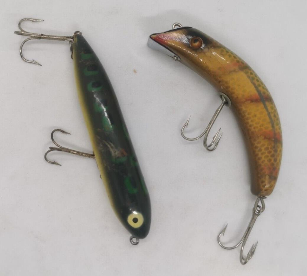 Heddon Zara Spook in Bull Frog + South Bend Teas-Oreno Wood Fish 5