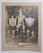 Load image into Gallery viewer, 1933 Marksmen Club New Brunswick W. Frank Swanton with Trophy 9&quot; x 11&quot;
