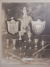 Load image into Gallery viewer, 1933 Marksmen Club New Brunswick W. Frank Swanton with Trophy 9&quot; x 11&quot;
