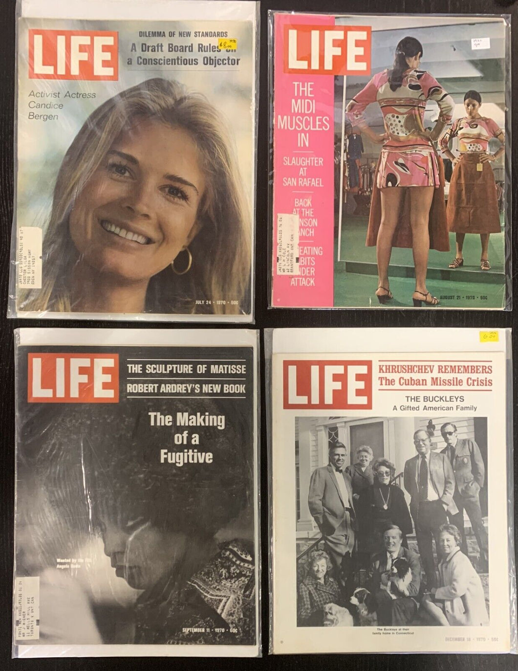 Life Magazines Lot Issued 1970 July 24, Aug 21, Sept 11, Dec 18