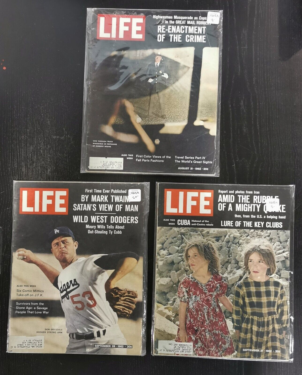 Life Magazines Lot Issued 1962 Aug 31, Sept 21, Sept 28