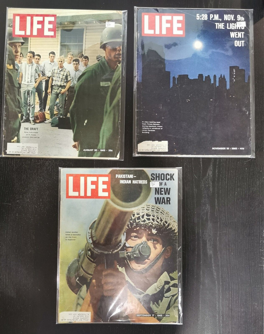 Life Magazines Lot Issued 1965 Aug 20, Sept 17, Nov 19