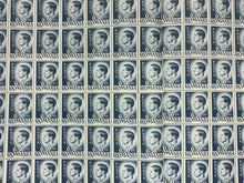 Load image into Gallery viewer, INCOMPLETE 10x10 Sheet of 1946 Blue Romanian Stamps - Posta Romana (0.50 Lei)
