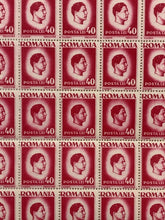 Load image into Gallery viewer, 10x10 Sheet of 1946 Pink Romanian Stamps - Posta Romana (40 Lei)
