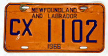 Load image into Gallery viewer, 1966 Newfoundland and Labrador License Plate
