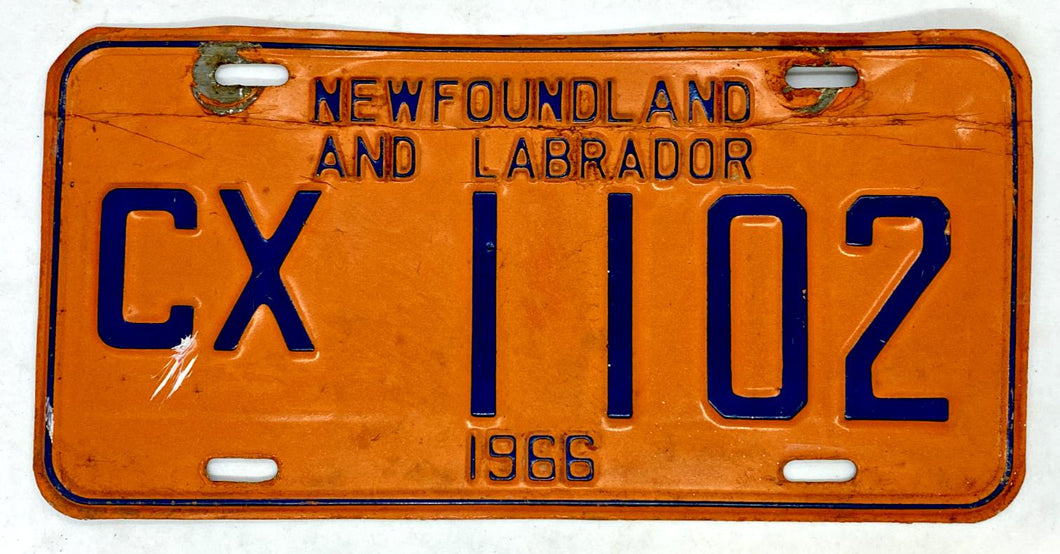 1966 Newfoundland and Labrador License Plate