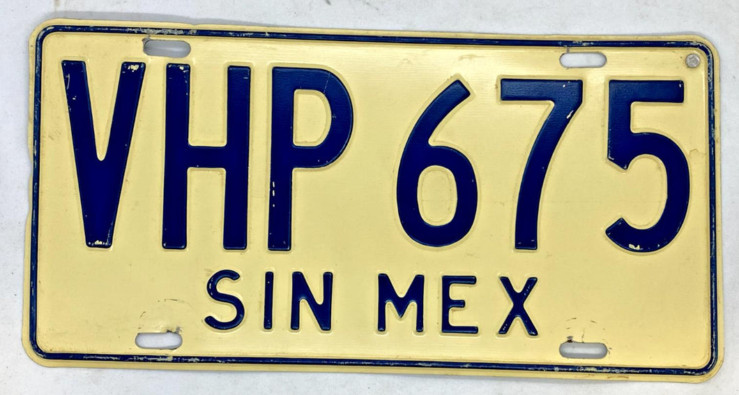 1968 Sinora Mexico License Plate