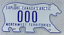 Load image into Gallery viewer, Explore Canada&#39;s Arctic Northwest Territories &quot;000&quot; Sample License Plate
