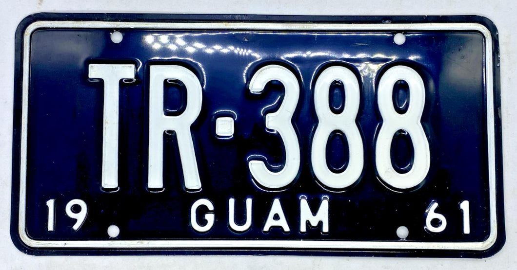 1961 GUAM USA License Plate