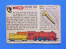 Load image into Gallery viewer, 1955 Topps Rails &amp; Sails #70 Electric Locomotive New Haven Railroad
