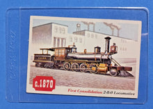 Load image into Gallery viewer, 1955 Topps Rails &amp; Sails #33 First Consolidation 2-8-0 Locomotive
