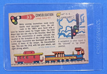 Load image into Gallery viewer, 1955 Topps Rails &amp; Sails #33 First Consolidation 2-8-0 Locomotive
