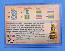 Load image into Gallery viewer, 1955 Topps Rails &amp; Sails #150 Outrigger Canoe Malay Trading Boat
