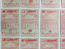 Load image into Gallery viewer, 1997-98 Kraft Dinner Hockey Hand Cut Collectors 3 1/2 x  5 1/4&quot; Cards Lot of 27
