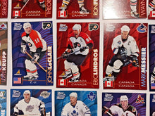 Load image into Gallery viewer, 1997-98 Kraft Dinner Hockey Hand Cut Collectors 3 1/2 x  5 1/4&quot; Cards Lot of 27
