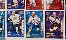 Load image into Gallery viewer, 1997-98 Kraft Dinner Hockey Hand Cut Collectors 3 1/2 x  5 1/4&quot; Cards Lot of 27
