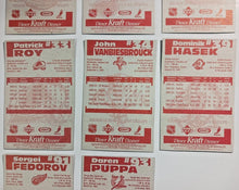 Load image into Gallery viewer, 1996-97 Kraft Dinner Hockey Hand Cut Collectors 3 1/2 x  5 1/4&quot; Cards Lot of 26
