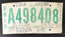 Load image into Gallery viewer, 1990 Ohio Temporary License Plate A498408
