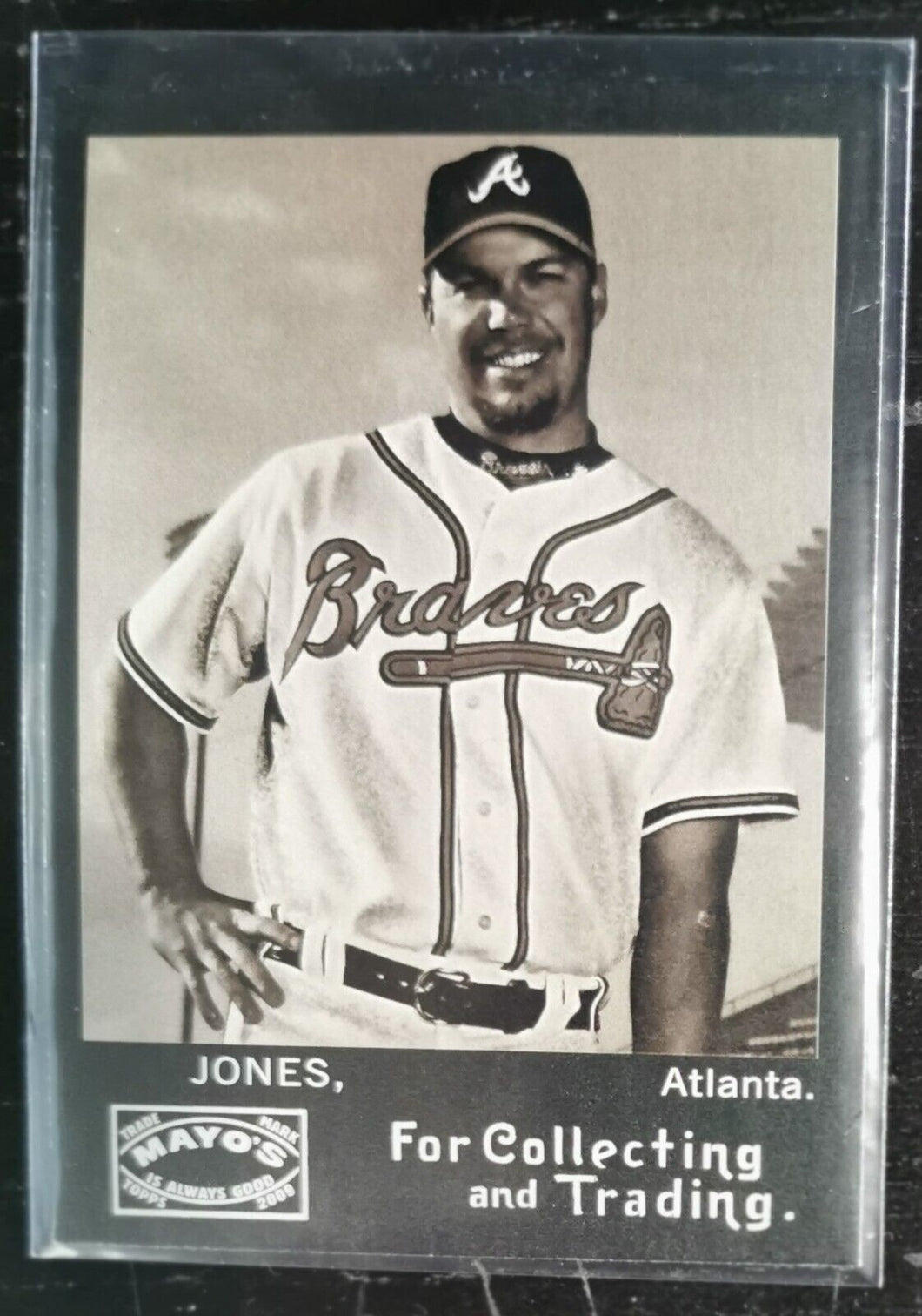 2009 Topps Heritage Mayo Chipper Jones Baseball Card TME-CJ