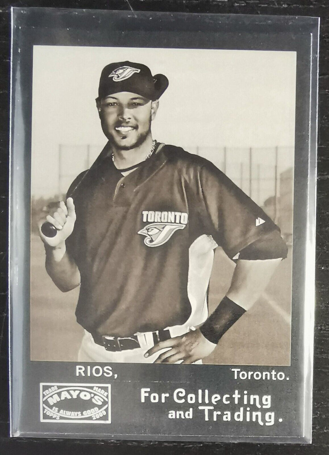 2009 Topps Heritage Mayo Alex Rios Baseball Card TME-ARI