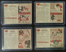 Load image into Gallery viewer, 1957 Topps Lot #57 Carmichael #37 Peaks #5 Marchetti #64 Bassett
