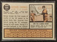 Load image into Gallery viewer, 1962 Topps George Thomas #525 Baseball Card VG-EX
