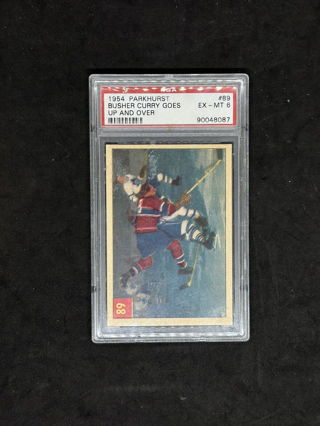 1954-55 PARKHURST Hockey #89 BUSHER CURRY PSA 6 EX-NM Maple Leafs