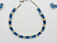 Load image into Gallery viewer, Vintage LISNER Blue Stone Jewelry Set Earrings Bracelet Necklace
