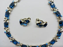 Load image into Gallery viewer, Vintage LISNER Blue Stone Jewelry Set Earrings Bracelet Necklace
