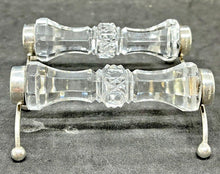 Load image into Gallery viewer, Lot of 2 Cut Crystal Sterling Knife Rests
