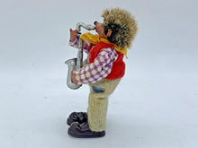 Load image into Gallery viewer, Vintage Steiff Peter Hedgehog Playing the Saxophone 3.5in Figurine RARE
