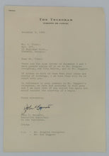 Load image into Gallery viewer, 1968 John F. Bassett Canadian Tennis Player and Businessman Signed Letter
