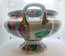 Load image into Gallery viewer, 1850s Mason&#39;s Chinese Soup Bowl with Lid and Saucer Hand Painted 13&quot; x 12&quot; x 12&quot;
