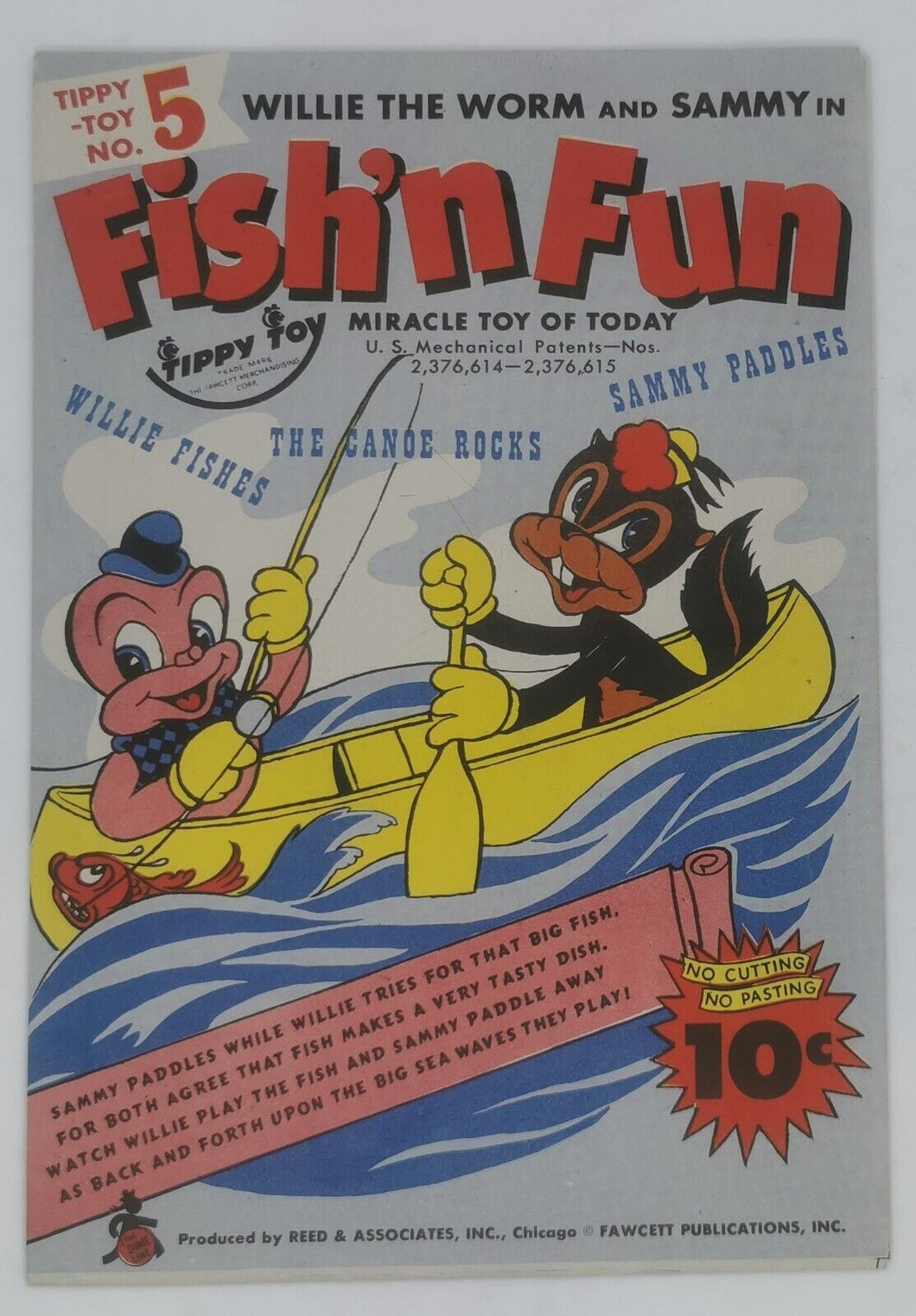 1945 Willie the Worm and Sammy in Fish'n Fun Comic - Tippy Toy Issue #5