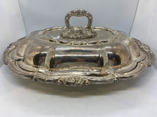 Load image into Gallery viewer, 1881 Rogers #7340 - Silver Plate on Copper Serving Tray &amp; Dish Cover
