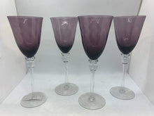 Load image into Gallery viewer, Set of 4 - Vintage Amethyst Wine Glasses
