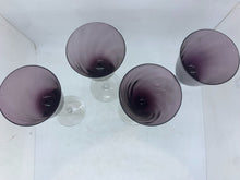 Load image into Gallery viewer, Set of 4 - Vintage Amethyst Wine Glasses
