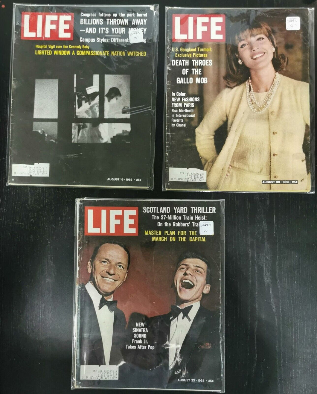 Life Magazines Lot Issued 1963 Aug 16, Aug 23, Aug 30