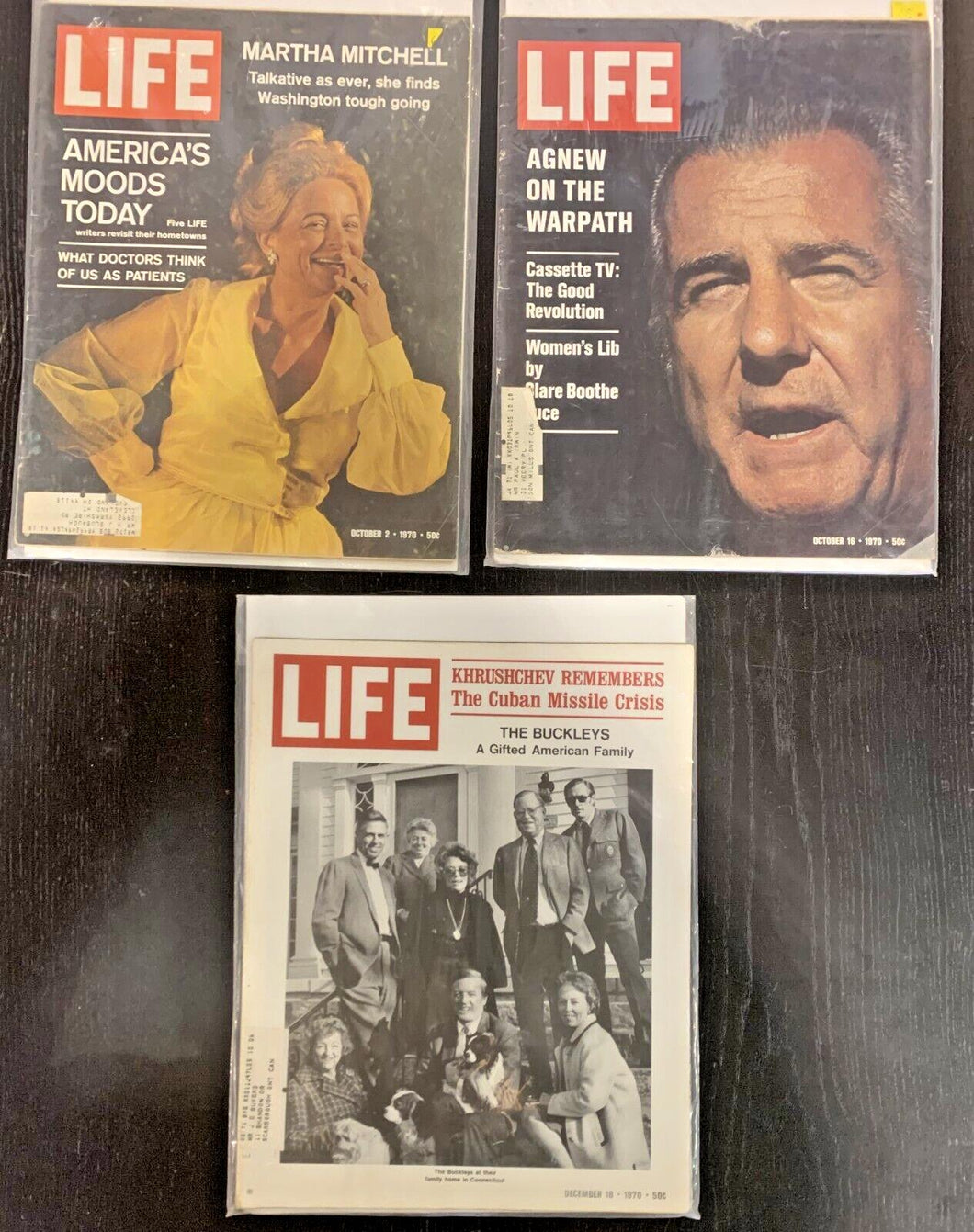 Life Magazines Lot Issued 1970 Oct 2, Oct 16, Dec 18