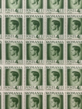 Load image into Gallery viewer, 10x10 Sheet of 1946 Green Romanian Stamps - Posta Romana (4 Lei)
