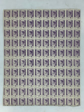 Load image into Gallery viewer, 10x10 Sheet of 1946 Violet Romanian Stamps - Posta Romana (2 Lei)
